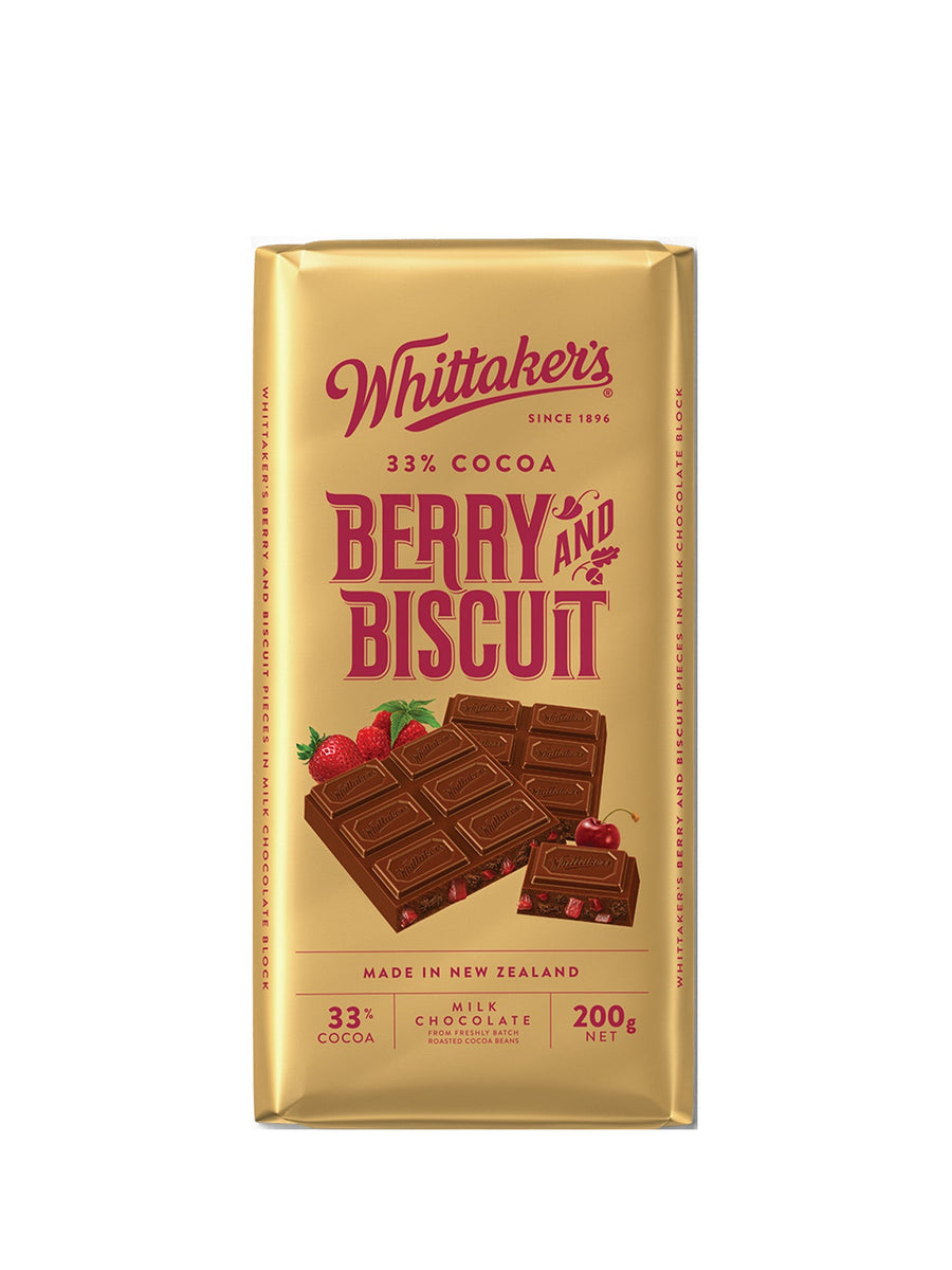 WHITTAKERS BLOCKS BERRY&BISCUIT 200G – Village Grocer - Queens Waterfront
